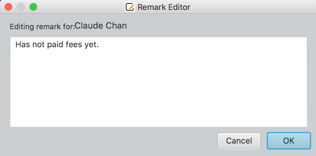 Remark editor